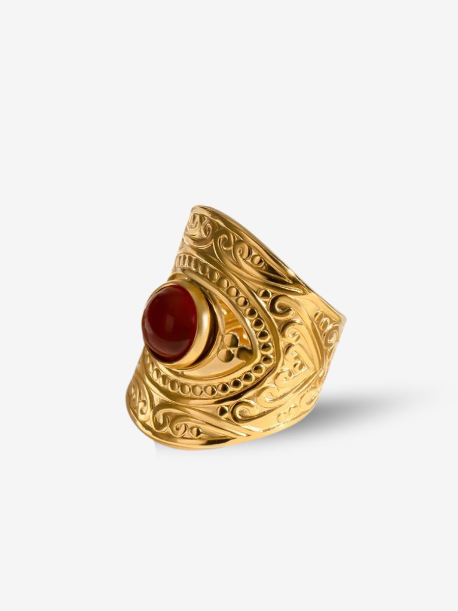 Bague Agate Rouge