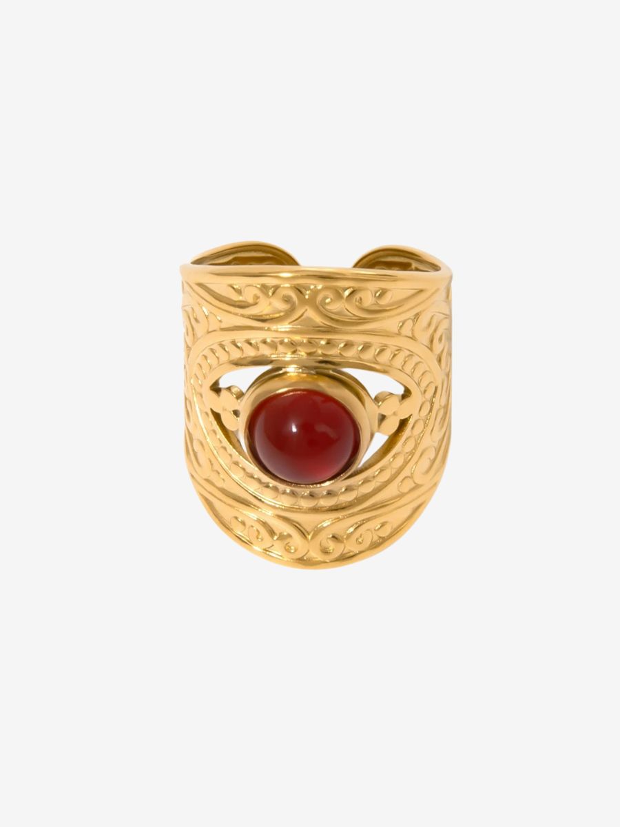 Bague Agate Rouge