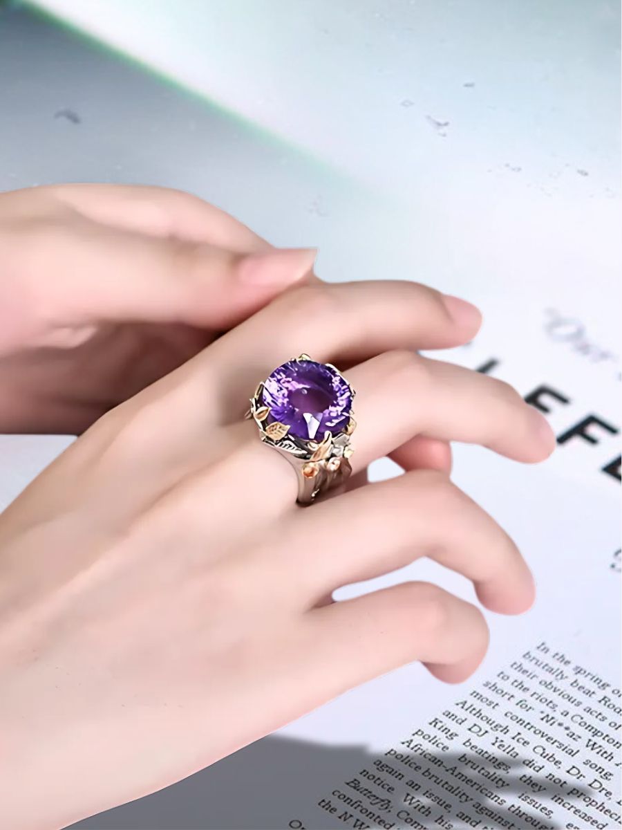 Bague Amethyste Et Argent