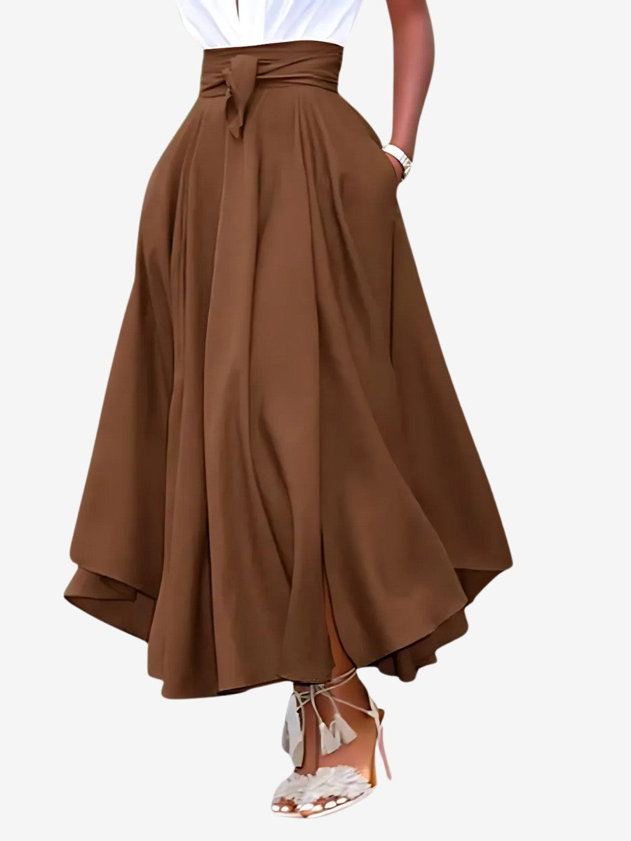 modele de Jupe Longue Vintage marron avec fente