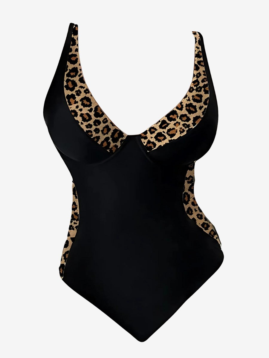 Maillot de Bain Vintage Femme léopard pour un effet sablier et un ventre plat